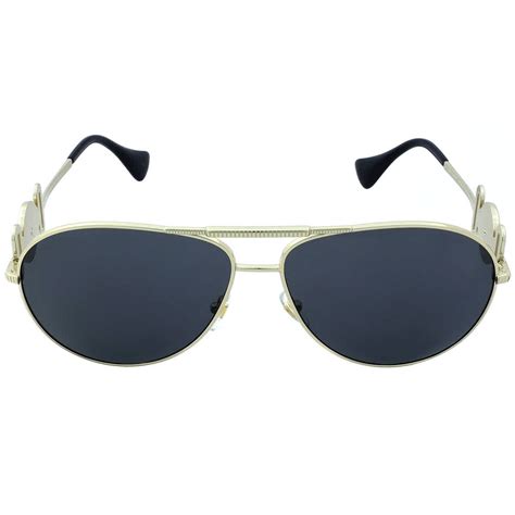 Versace Dark Grey Pilot Unisex Sunglasses VE2249 